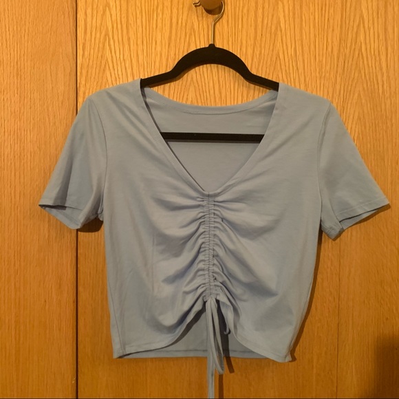 Drawstring Front Tie Tee - Picture 1 of 3